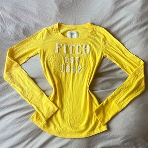 y2k Abercrombie & Fitch Yellow Long Sleeve Tee